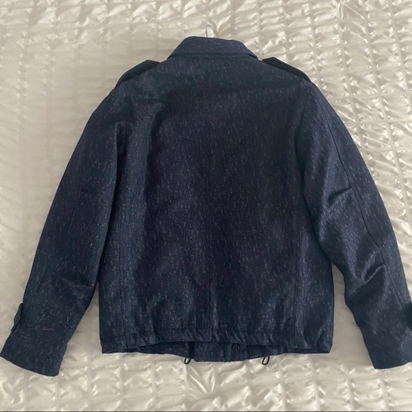 Dark Blue Wool Jacquard Jacket - Cadet - Picture 3 of 5